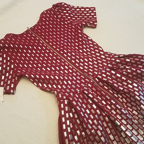 LAST CHANCE SALE Red & Silver Amelia Dress LuLaRoe Elegant Size XXS NEW - Picture 6 of 8